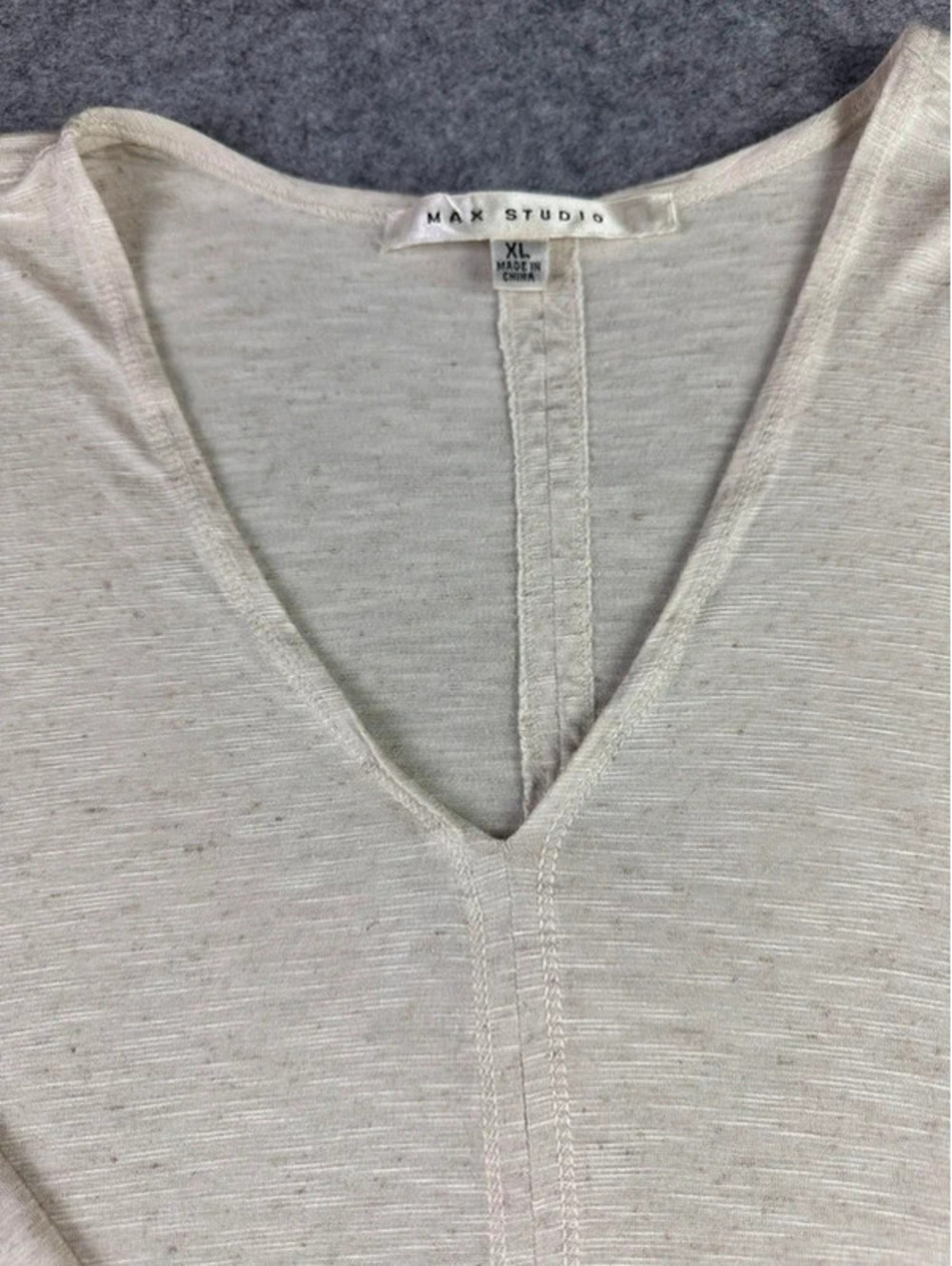 Max Studios XL Ivory V-Neck Tunic